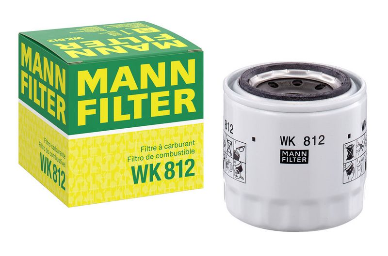 Filtru combustibil MANN-FILTER WK 812 – pentru utilaje Kubota, Bobcat, Yanmar, John Deere diesel