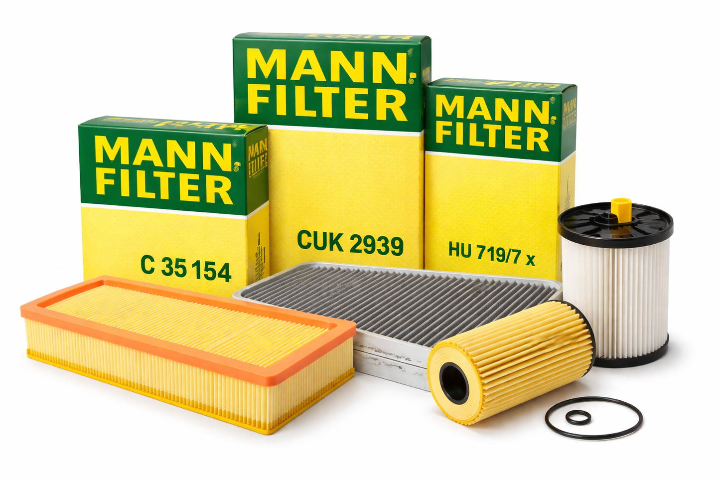 Kit Revizie  Audi A3 8P / TT 8J / VW Passat B6 / Skoda Octavia 2 / Seat Leon 1P – Filtre Aer, Ulei, Combustibil + Polen Carbon